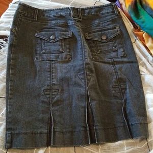 Black Denim pleated skirt